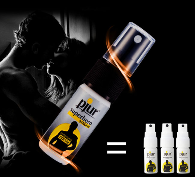 Chai xịt Pjur SuperHero Strong 10ml nhập khẩu Đức gi&uacute;p chống xuất tinh sớm v&agrave; k&eacute;o d&agrave;i thời gian quan hệ.